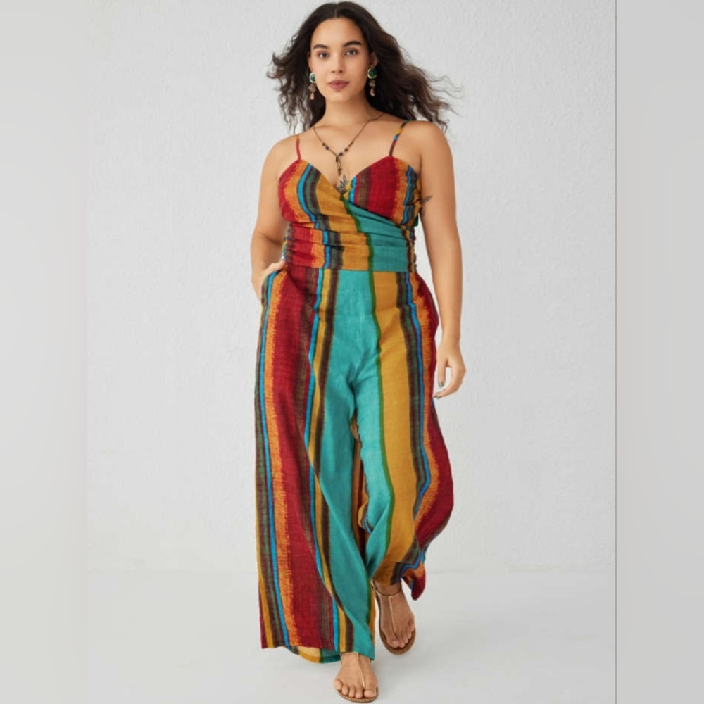 NWT EASY BREEZY WRAP STYLE TANK TOP CURVE & Wide Pants Set 2XL